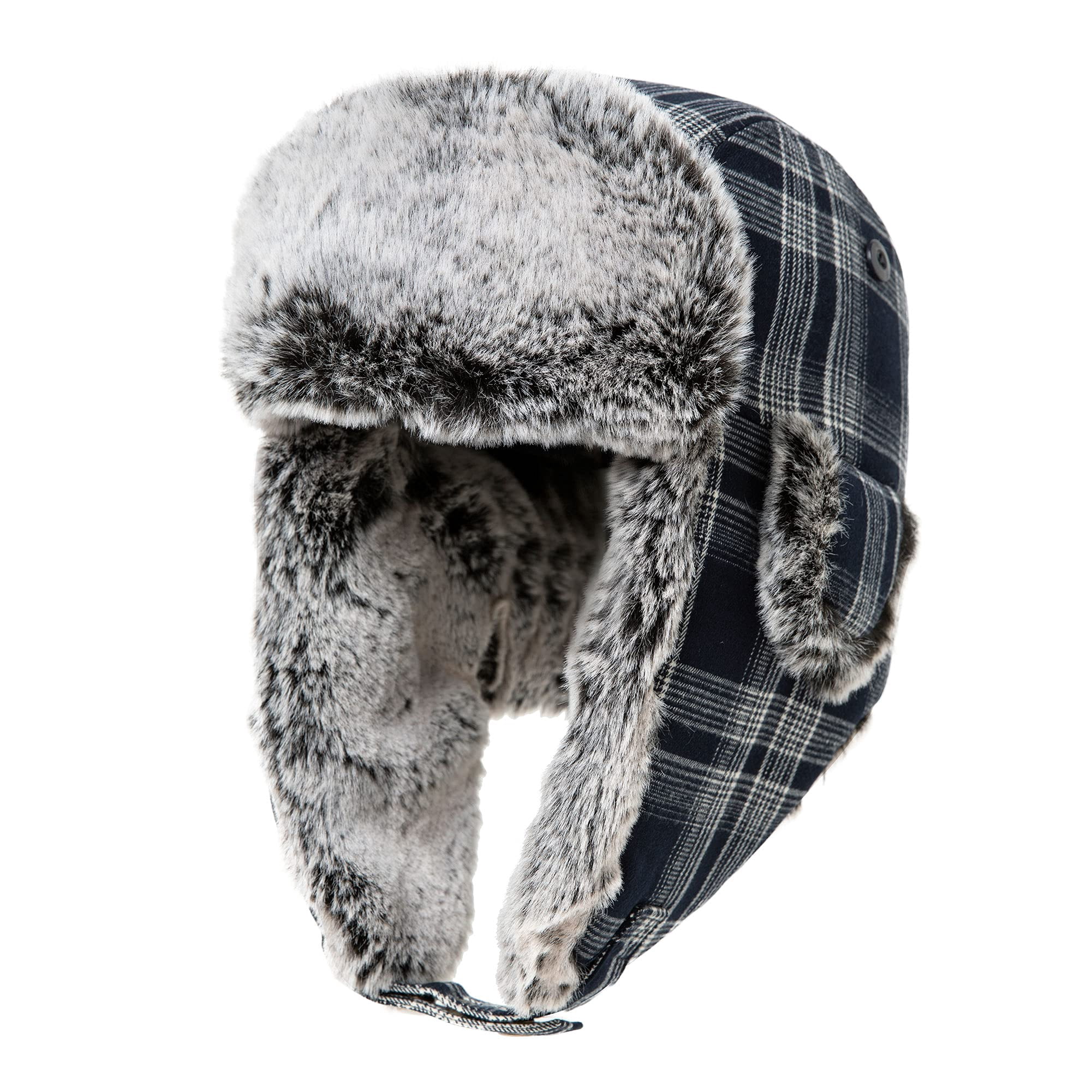 Men's Ushanka Trapper Hat: Warm Eskimo with Brim Winter Hunting Ear ...