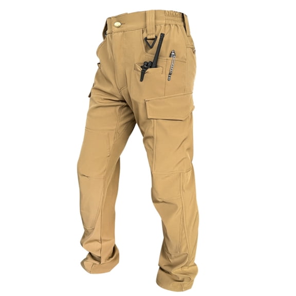 Men’s Utility Cargo Pants Multi Pocket Straight Fit Workwear Durable Fabric Outdoor Trousers for Daily Use
