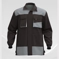 thumbnail image 1 of Men's Utility Color Block Jacket Long Sleeve Ribbed Cuffs Casual Fashion Workwear Tops with Multi Pockets (5XL, Gray), 1 of 3