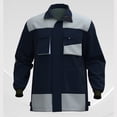 thumbnail image 1 of Men's Utility Color Block Jacket Long Sleeve Ribbed Cuffs Casual Fashion Workwear Tops with Multi Pockets (L, Dark Blue), 1 of 4