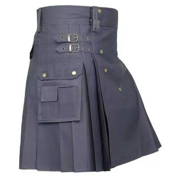 Men's Utility Cotton Cargo Kilt, Stylish & Durable Design with Two Pockets, Perfect for Work, Events & Everyday Wear