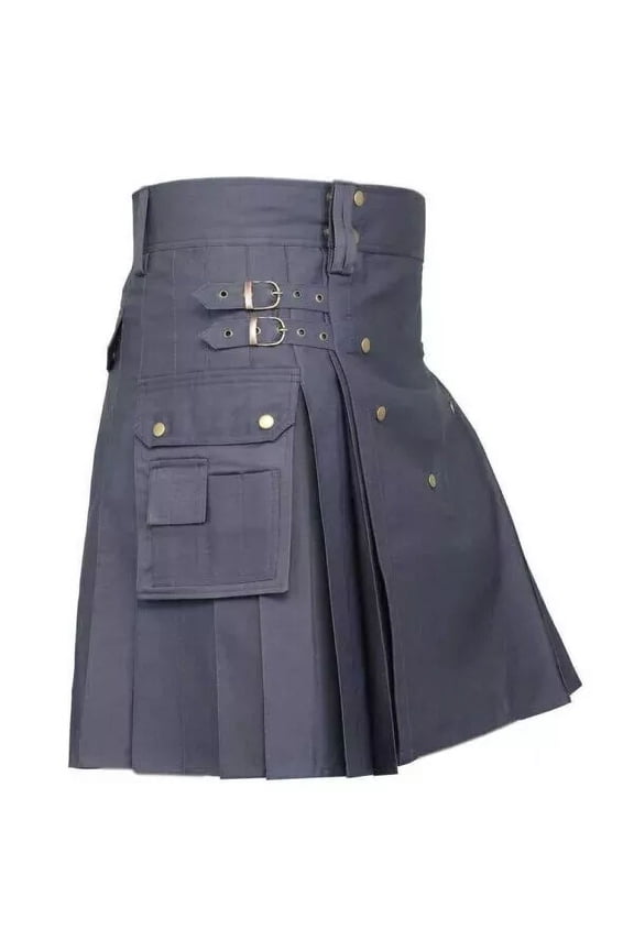 Men's Utility Cotton Cargo Kilt, Stylish & Durable Design with Two Pockets, Perfect for Work, Events & Everyday Wear