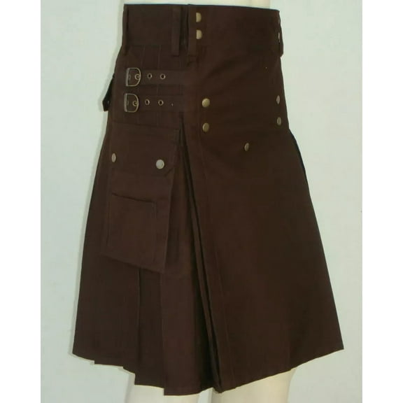 Men's Utility Cotton Cargo Kilt, Stylish & Durable Design with Two Pockets, Perfect for Work, Events & Everyday Wear