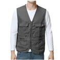 thumbnail image 1 of Men's Utility Fishing Vest Lightweight Zip Up Outdoor Work Safari Travel Cargo Vest with Multi-Pockets, 1 of 7