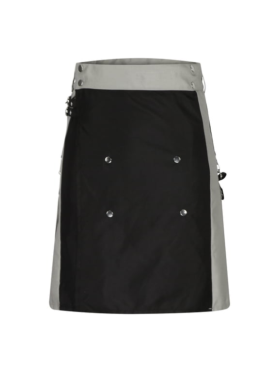 Men's Utility Kilt Traditional Scottish Cargo Kilt with Snap Buttons and Pockets Heavy Duty Workwear Gothic Punk Skirt for Hiking Festivals Outdoors