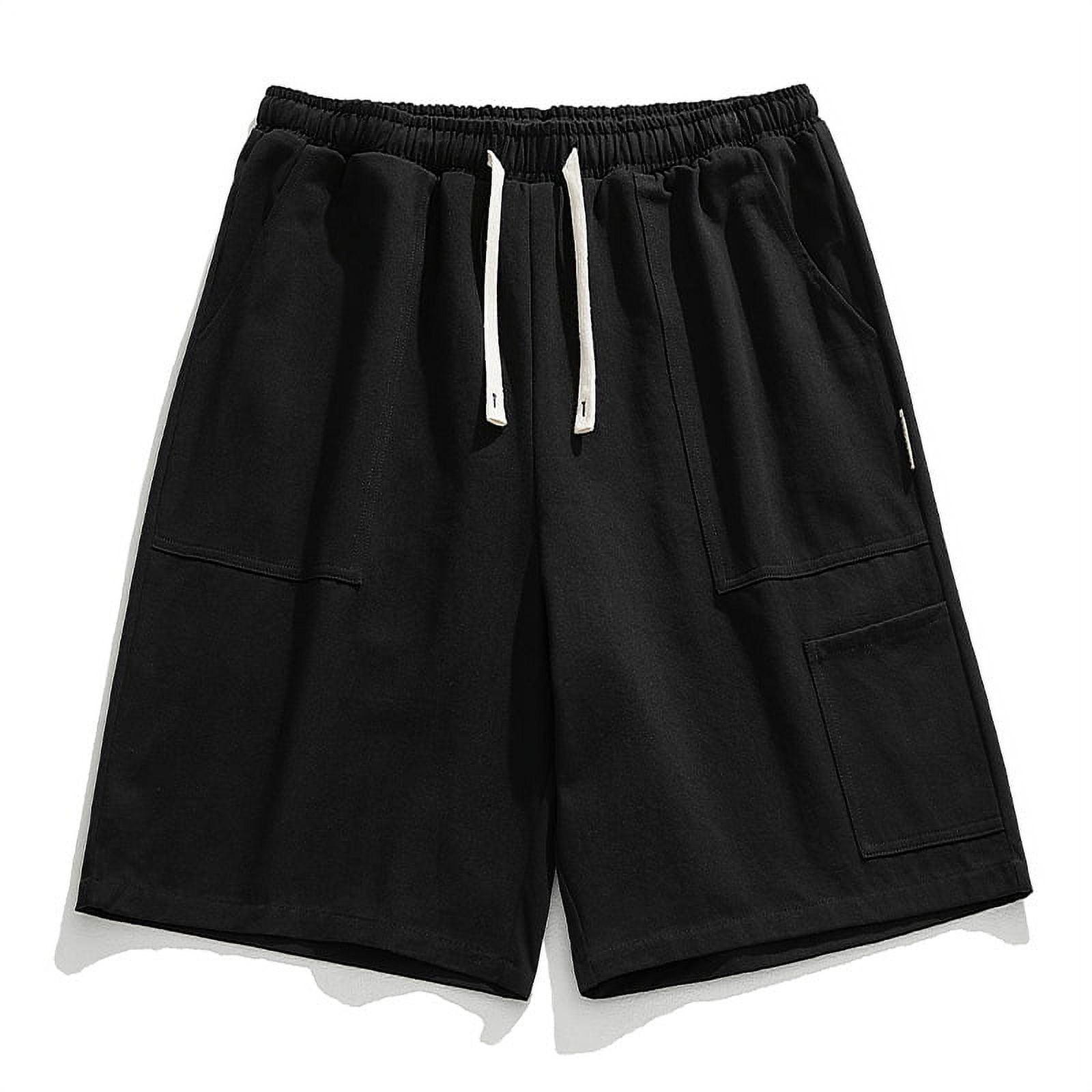Men's Utility Shorts with Large Pockets Casual Loose Fit Cotton ...