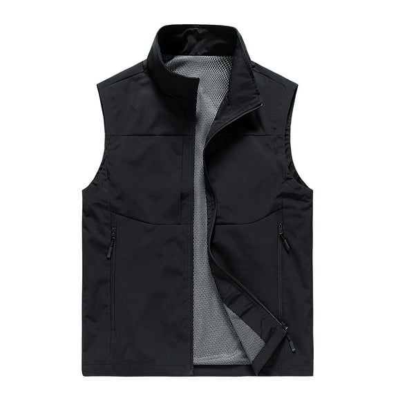 Men's Utility Vest Casual Zipper Outdoor Quick Drying Photography Fishing Vests Lightweight Work Safari Vest Jacket with Multi Pockets