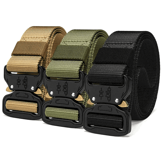 Men Nylon Belt - Adjustable Work Belt for Jeans with Quick Release Buckle (Green)