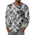 thumbnail image 1 of Men's V-Neck Camouflage Print Long Sleeve T-Shirt Casual Military Style Fashion Top Loose Fit Comfortable Outdoor Shirt,Gray,XL, 1 of 6