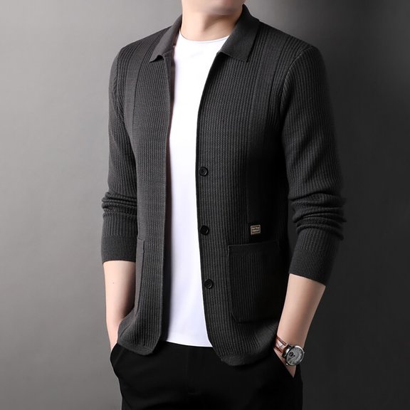 Men's V Neck Cardigan Sweater Casual Lightweight Button Down Knitted Cardigan Sweater Coat Business Casual Knitted Sweater Autumn Button Up Cardigan Slim With Pocket