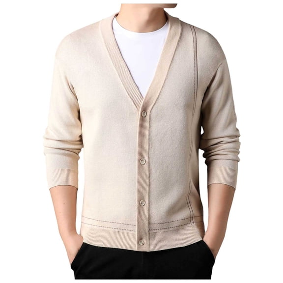 Men's V Neck Cardigan Sweater Coat Button Up Knit Jacket for Fall Casual Wear Comfortable Lightweight Stylish Outerwear