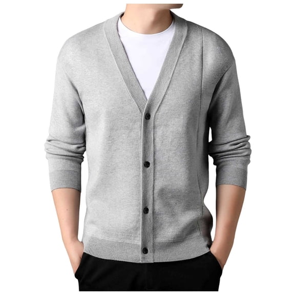 Men's V Neck Cardigan Sweater Coat Button Up Knit Jacket for Fall Casual Wear Comfortable Lightweight Stylish Outerwear