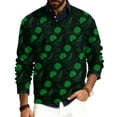 thumbnail image 1 of Men’s V Neck Long Sleeve Pullover Sweater with 3D Floral Print Casual Knitted Top for Everyday Wear and Layering Dark Green 3XL, 1 of 5