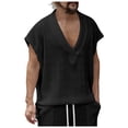thumbnail image 1 of Men's V Neck Loose Fit Jacquard Knit Sleeveless Casual Tank Top Breathable Comfortable Summer Vest Men's Tops T-Shirt Casual Crew Neck Loose, 1 of 9