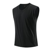 Mens V-Neck Modal Slim Fit Muscle T-Shirt Black S 34-36