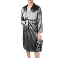 thumbnail image 1 of Men's V Neck Satin Robe Long Bathrobe Pajamas Nightgown Sleepwear Christmas Robe for Wedding Party, 1 of 9
