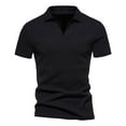 thumbnail image 1 of Men's V Neck Shirts Short Sleeve Muscle Gym Golf Shirts Casual Slim Fit Stretch Basic Tops, 1 of 5