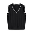 thumbnail image 1 of Men’s V Neck Sleeveless Cable Knit Sweater Vest Classic Ribbed Hem Pullover Lightweight Soft Knitwear Casual Style, 1 of 7
