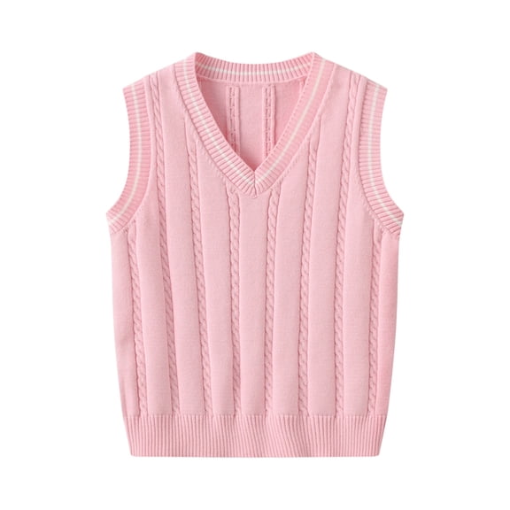 Men’s V Neck Sleeveless Cable Knit Sweater Vest Classic Ribbed Hem Pullover Lightweight Soft Knitwear Casual Style