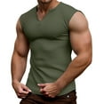 thumbnail image 1 of Men's V Neck Sleeveless Tank Top, Lightweight Polyester, Casual Summer Wear, Relaxed Fit, S-XXXL, 1 of 5