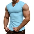 thumbnail image 1 of Men's V Neck Sleeveless Tank Top, Lightweight Polyester, Casual Summer Wear, Relaxed Fit, S-XXXL, 1 of 5