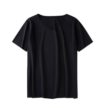 Men's V Neck Solid Color Tee Short Sleeve Breathable Shirt Dressy Casual Tunic Shirts Men Clearance Sale Clothing