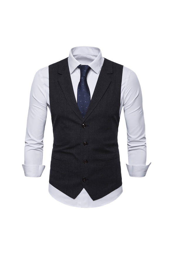 Men's V-Neck Suit Vests Slim Fit Business Dress Vest Waistcoat Formal Sleeveless Tuxedo Jacket