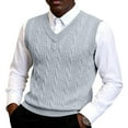 thumbnail image 1 of Men's V-Neck Sweater Vest - Retro Preppy Style, Lightweight Knit for Layering Over Tees, Campus, Fall Fashion | Weighted Vest, Mens Vest, 1 of 3
