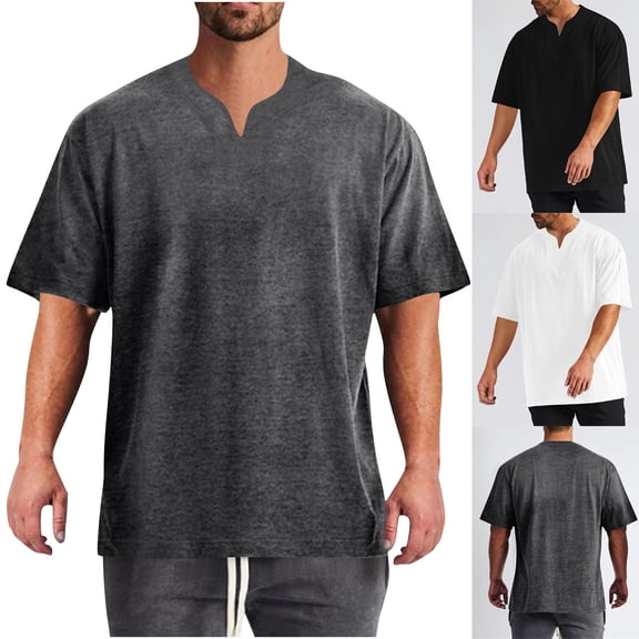 Men's V Neck T-Shirt Polyester Spandex Quick Dry Training Tee, Short Sleeve Athletic Fit, Moisture Wicking Breathable Performance Top, Gym Workout Running Casual | Zenithor,White M