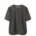 thumbnail image 1 of Men's V Neck T Shirts Slim Fit 1/4 Short Sleeve Quick Dry Plain Summer Vacation Tops Regular Fit Casual Summer Outdoor Basic Streetwear,Grey,XL, 1 of 1