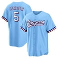 thumbnail image 1 of Men's V-Neck Tops Texas Seager 5 Light Blue Stitched T-shirts Player Sport Fans Gift，–X-Large, 1 of 4