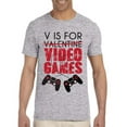 thumbnail image 1 of Men's V is For Video Games Funny Saying Valentine's Day Adult Shirt Tee T-Shirt, 1 of 4