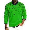 thumbnail image 1 of Men's V-neck Long-sleeved Ribbed Knit Pullover Light Green B S, 1 of 5