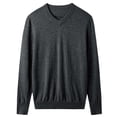 thumbnail image 1 of Men's V-neck sweater long sleeved warm and comfortable knit sweater, 1 of 5
