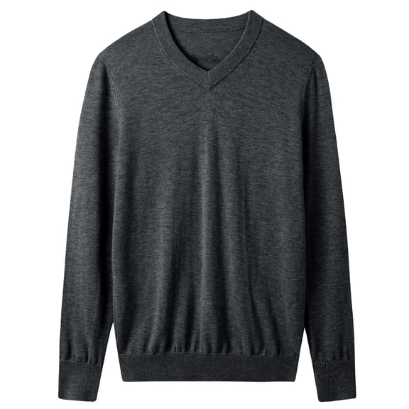 Men's V-neck sweater long sleeved warm and comfortable knit sweater