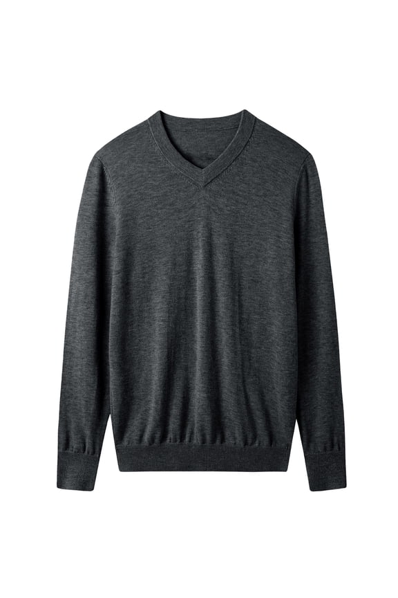 Men's V-neck sweater long sleeved warm and comfortable knit sweater