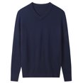 thumbnail image 1 of Men's V-neck sweater long sleeved warm and comfortable knit sweater, 1 of 5