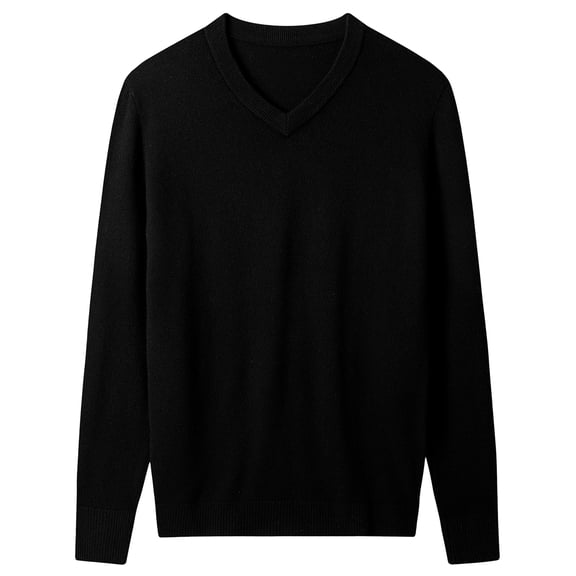 Men's V-neck sweater long sleeved warm and comfortable knit sweater