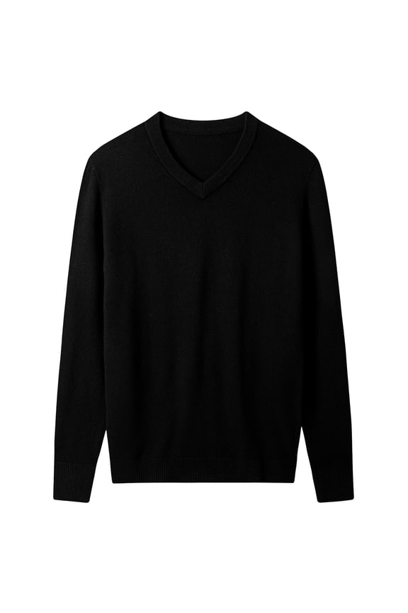 Men's V-neck sweater long sleeved warm and comfortable knit sweater