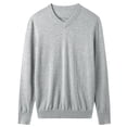 thumbnail image 1 of Men's V-neck sweater long sleeved warm and comfortable knit sweater, 1 of 5