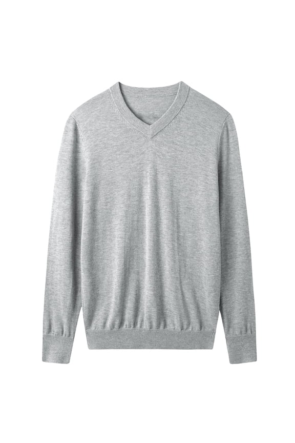 Men's V-neck sweater long sleeved warm and comfortable knit sweater