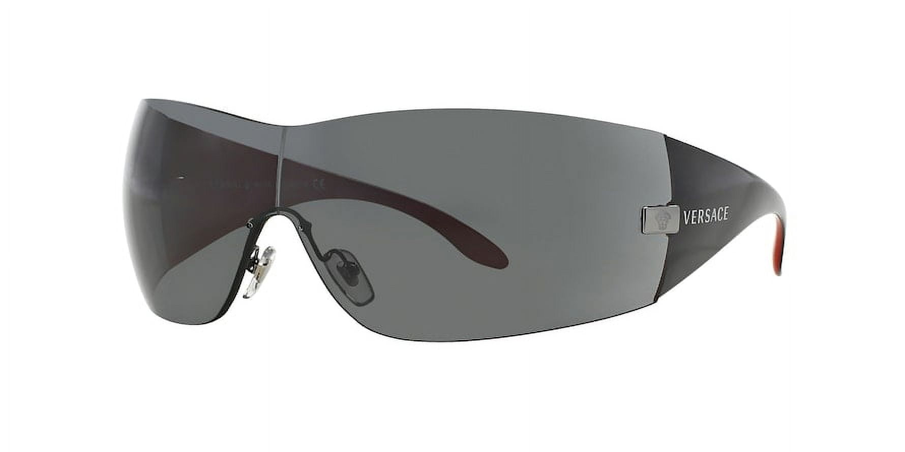 Men's VE2054-100187-41 Black Shield Sunglasses