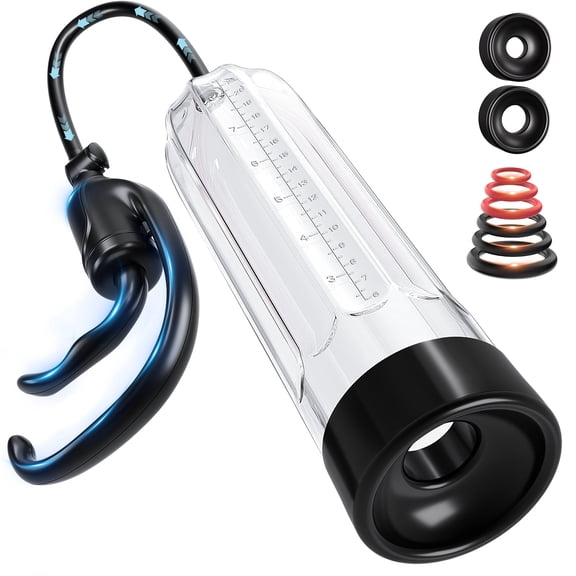 Men's Vacuum Enhancement Pump, Manual Use, Adult Sex Toys for Men, Black