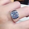 thumbnail image 1 of Men's Valentine Ring 3Ct Round Cut Lab Created Diamond Solitaire Engagement Ring 14k White Gold Plated Silver, 1 of 1