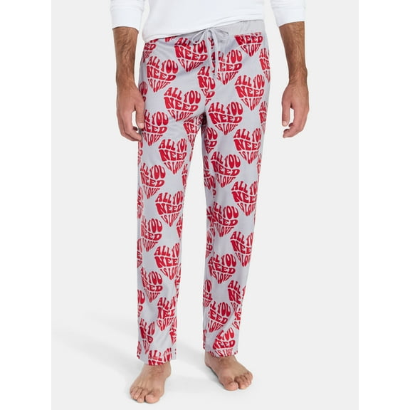 Men's Valentine's Day All You Need is Love Graphic Print Sleep Pants from Way to Celebrate, Sizes S-2XL