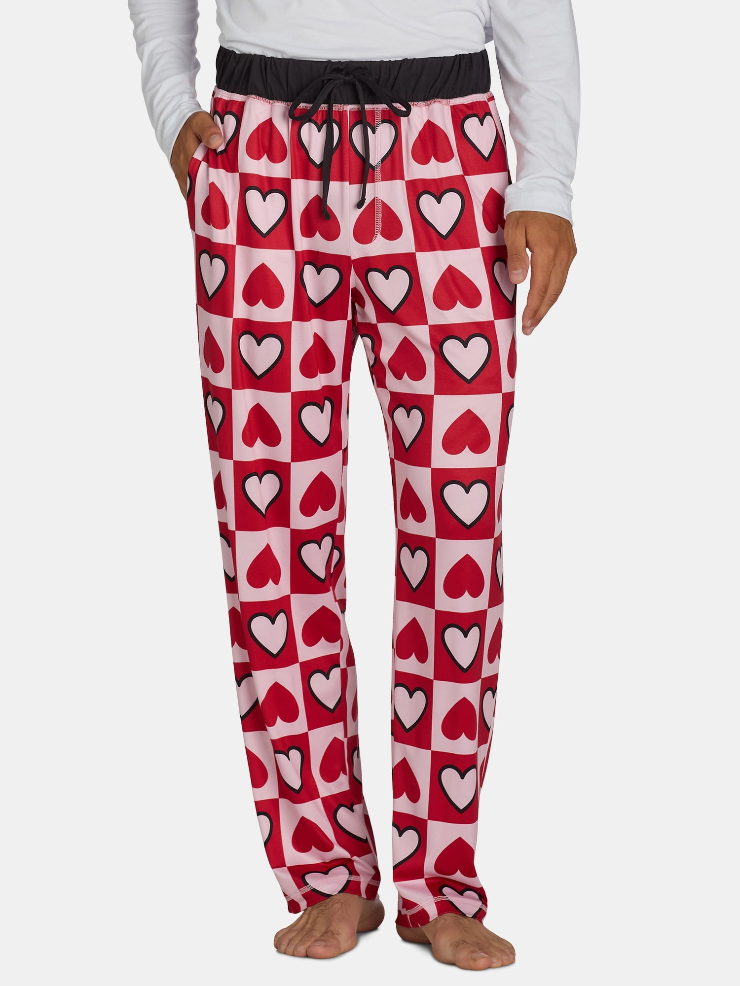 Men's Pure Silk Navy Ginkgo Print Sleep Pants with Elastic Waist