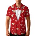 thumbnail image 1 of Men's Valentine's Day T-Shirt,Funny Printed Short Sleeve Button Down Summer Beach Casual Hawaiian Shirt Valentine's Day Gift for Him, 1 of 6
