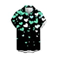 thumbnail image 1 of Men's Valentine's Day T-Shirt,Short Sleeve Casual Cuba Beach Summer Button Up Lapel Shirts Valentine's Day Gift for Him, 1 of 3