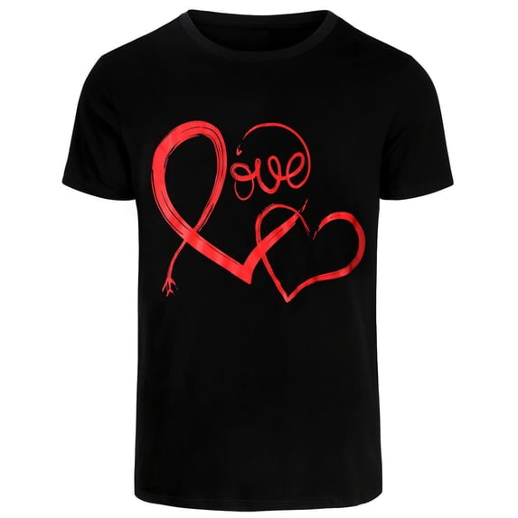 Men's Valentines Day Shirt Red Heart Love Graphic T-Shirt Top Short Sleeve Tee
