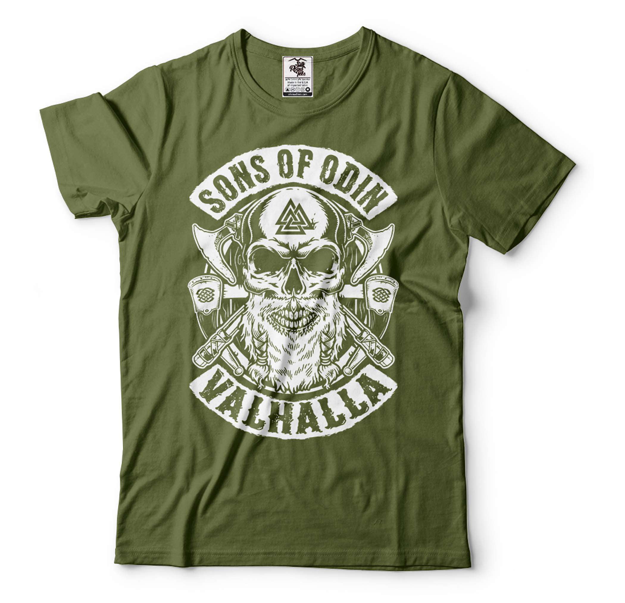 Men's Nordic Warrior ODIN VALHALLA Viking God Ringer T-Shirt